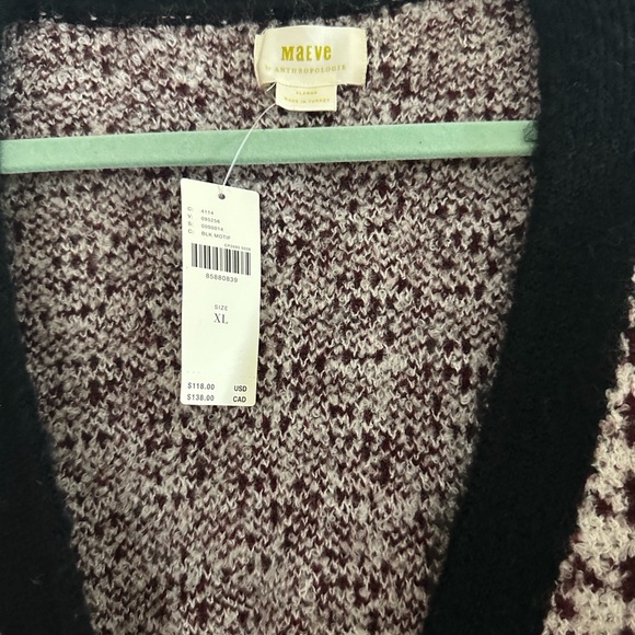 Anthro Maeve Houndstooth Cardigan with Gold buttons - Picture 6 of 6